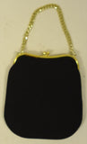 Generic Purse Felt Female Adult Clutch Black/Gold Solid 61-57gg -- New No Tags