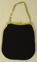 Generic Purse Felt Female Adult Clutch Black/Gold Solid 61-57gg -- New No Tags