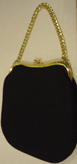 Generic Purse Felt Female Adult Clutch Black/Gold Solid 61-57gg -- New No Tags