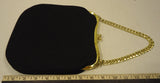 Generic Purse Felt Female Adult Clutch Black/Gold Solid 61-57gg -- New No Tags