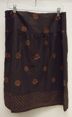 Old Navy Skirt Cotton Female Adult 6 Brown/Orange Dots/Beaded 67-58ON -- New with Defect