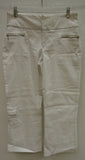 Rickis Capri Pants Rayon Female Adult 10 White Solid 012-13rr -- New No Tags