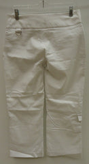 Rickis Capri Pants Rayon Female Adult 10 White Solid 012-13rr -- New No Tags