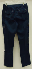 Earl Jean Cargo Pants Cotton Female Adult 10 Navy Blue Solid w/ Studs BFEJ1 -- New No Tags