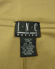 INC Dress Pants Rayon Female Adult 8P Light Brown Solid 012-13inc -- New No Tags
