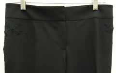 Launuky Dress Pants Polyester Female Adult 10 Black Solid/embroidery 011-12L -- New No Tags