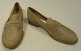 Calico Flat Loafers Shoes Leather Female Adult 7M Beige Solid/Woven 015-16ca -- New No Tags