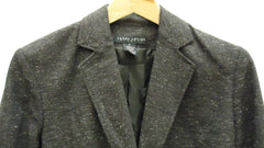 Larry Levine Coat Polyester Female Adult 8 Black Tweed 14-111ll -- New with Tags