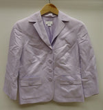 Ann Taylor Loft Coat Linen Female Adult 6 Lavender Solid 63-615at -- New No Tags