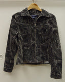 Jones New York Coat Cotton Female Adult S Gray  Paisley  XA945 -- New No Tags
