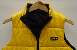 Limited America Puffer Vest Polyester Unisex Adult M Yellow Solid XA785 -- New No Tags