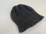 Handcrafted Reversible Slouchy Hat Medium Gray Textured 100% Merino Wool Female -- New No Tags