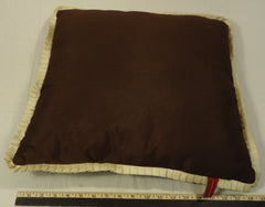 Chelsea Throw Pillow 17in x 17in Brown 19-313cc * Polyester  -- Used