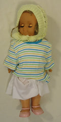 Generic 18-312fg Vintage Baby Doll with Crocheted Hat 18in Plastic Fabric -- Used