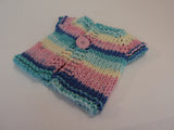 Handcrafted Girls Baby Sweater Pink Blue Yellow 100% Acrylic Female 0-1 Striped -- New No Tags