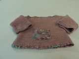 Handcrafted Girls Baby Sweater Pink Bulky Acrylic Wool Mix Female Kids 0-1 -- New No Tags