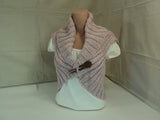 Handcrafted Shrug Sweater Pink Bulky Merino Wool Female Adult -- New No Tags