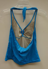 Banana Republic Halter Top Nylon Female Adult L Blue Solid 04-10br -- New No Tags