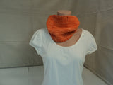 Handcrafted Wrap Cowl Orange Textured Merino Wool Female Adult -- New No Tags