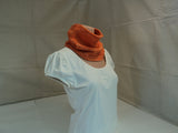 Handcrafted Wrap Cowl Orange Textured Merino Wool Female Adult -- New No Tags