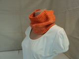 Handcrafted Wrap Cowl Orange Textured Merino Wool Female Adult -- New No Tags