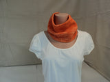 Handcrafted Wrap Cowl Orange Textured Merino Wool Female Adult -- New No Tags