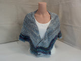 Handcrafted Wrap Shawl Blue Hand Spun Cashmere Silk Mix Female Adult -- New No Tags