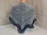 Handcrafted Wrap Shawl Blue Hand Spun Cashmere Silk Mix Female Adult -- New No Tags