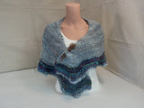 Handcrafted Wrap Shawl Blue Hand Spun Cashmere Silk Mix Female Adult -- New No Tags
