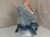 Handcrafted Wrap Shawl Blue Hand Spun Cashmere Silk Mix Female Adult -- New No Tags