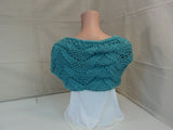 Handcrafted Wrap Cowl Teal Textured Alpaca Female Adult -- New No Tags