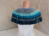 Handcrafted Wrap Reversible Cowl Teal Unique Wool Acrylic Female Adult -- New No Tags