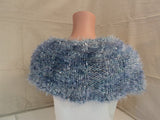 Handcrafted Wrap Reversible Cowl Teal Unique Wool Acrylic Female Adult -- New No Tags