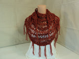 Handcrafted Shawl Wrap Burgundy Hand Spun Merino Wool Silk Mix Female Adult -- New No Tags