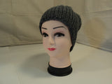 Handcrafted Reversible Slouchy Hat Medium Gray Textured 100% Merino Wool Female -- New No Tags