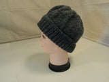 Handcrafted Reversible Slouchy Hat Medium Gray Textured 100% Merino Wool Female -- New No Tags