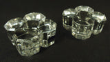 ACC Crystal Taper Candle Holders 3in x 3in x 1 1/2in Qty 2 Vintage Crystal -- Used