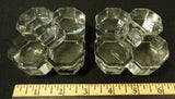 ACC Crystal Taper Candle Holders 3in x 3in x 1 1/2in Qty 2 Vintage Crystal -- Used