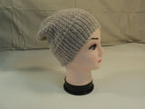 Handcrafted Reversible Slouchy Hat Beige With Sparkles Merino Wool Female Adult -- New No Tags