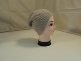 Handcrafted Reversible Slouchy Hat Beige With Sparkles Merino Wool Female Adult -- New No Tags