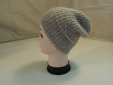 Handcrafted Reversible Slouchy Hat Beige With Sparkles Merino Wool Female Adult -- New No Tags