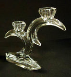 Designer Taper Candle Holder 8in x 7in x 2in 13-115ty Vintage Crystal  -- Used