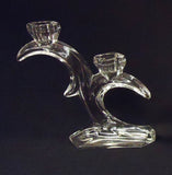 Designer Taper Candle Holder 8in x 7in x 2in 13-115ty Vintage Crystal  -- Used