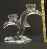 Designer Taper Candle Holder 8in x 7in x 2in 13-115ty Vintage Crystal  -- Used