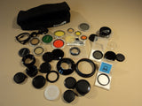 Canon Vivitar Minolta Camera Lens Filters Covers Polarizer Lot of 35 Rings -- Used