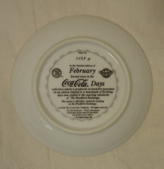 Bradford Exchange 6523A * Coca-Cola Collector Plate 5 3/4in Febuary 1999 Porcelain  -- Used