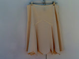 Mac & Jac Asymmetrical Skirt Lined Cream Polyester Rayon Female 12 Solid -- Used