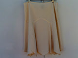 Mac & Jac Asymmetrical Skirt Lined Cream Polyester Rayon Female 12 Solid -- Used