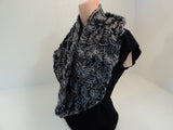 Handcrafted Cowl Wrap Gray Textured 100% Merino Wool Female Adult -- New No Tags