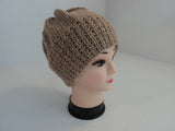 Handcrafted Beanie Slouchy Hat Wheat Textured Acrylic Alpaca Blend Female Adult -- New No Tags